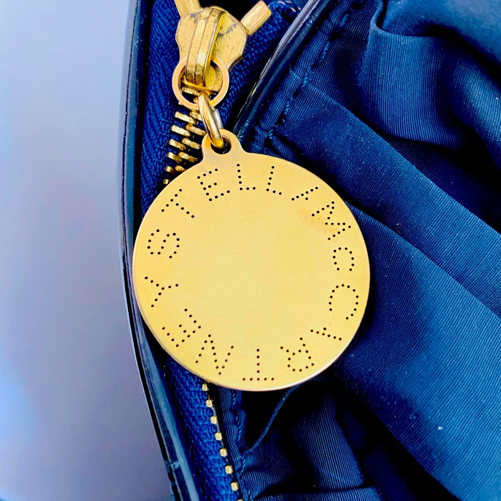 Gorgeous Navy Stella McCartney Ruched Bag + Coin Purse